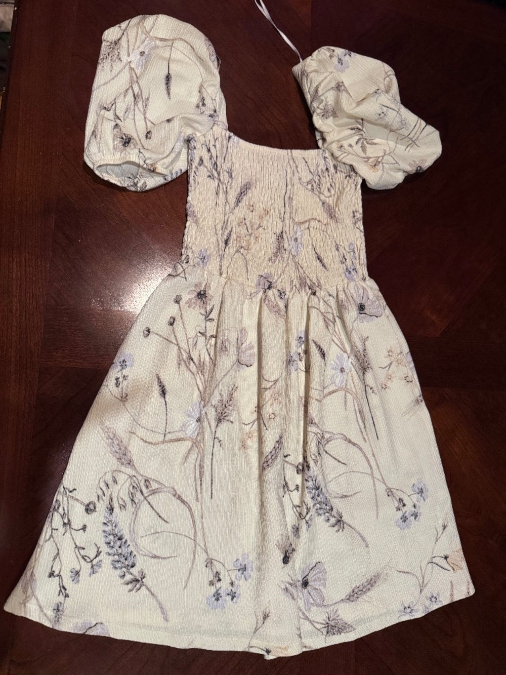 H&M floral puff sleeve dress